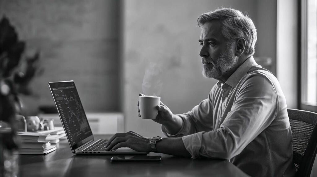 Mann mit 50 Jahren der mit dem Investieren anfängt